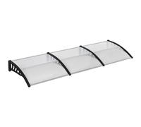 Outsunny Auvent Moderne en Polycarbonate, Aluminium et PP pour Balcons, Fenêtres et Portes, 303x96x27 cm, Noir et Transparent