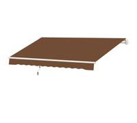 Outsunny Auvent mural avec Bras Articulés et Manivelle Cadre Résistant en Aluminium et Couverture en Polyester 295x245 cm Café