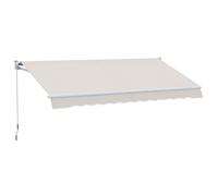 Outsunny Auvent Mural Ouverture Manuelle en Aluminium et Polyester UV50+ pour Extérieur avec Manivelle 200x295 cm Blanc Crème