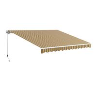Outsunny Auvent Protection Solaire Toit de Terrasse, 3,5 m x 2,5 m, Jaune + Gris