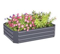 Outsunny Bac à plantes surélevé en acier, bac à fleurs empilable, bac à légumes 120x90x30cm pour le jardin et le balcon, bac à fleurs, plantes et légumes.