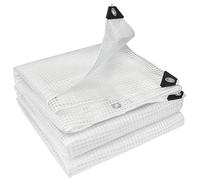 Outsunny Bâche de Protection 6x4 m en PE 140 g/m² avec 20 Œillets Renforcés, Bâche Imperméable Anti-UV pour Jardin Piscine, Blanc