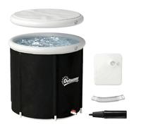 Baignoire à glace - bain froid - Outsunny - pliable gonflable multicouche 280 L avec couvercle pompe - polyester - 78x78x71cm - noir