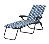 Outsunny Bain de soleil pliable inclinable 6 positions confort matelas accoudoirs multicolore