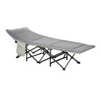 Outsunny Bain de Soleil Transat Chaise Longue Pliable Luxe Matelas Double Oreiller + Pochette Latérale + Sac Aosom France