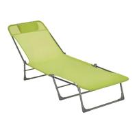 Outsunny Bain de Soleil transat Chaise Longue inclinable Pliable avec Oreiller Dossier réglable sur 5 Niveaux dim. 182L x 56l x 28H cm Vert