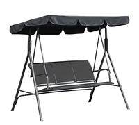 Outsunny Balancelle de Jardin 3 Places Grand Confort Toit imperméabilisé Inclinaison réglable Assise et Dossier Ergonomique Acier textilène Gris
