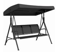 Outsunny Balancelle de Jardin 3 Places Grand Confort Toit Inclinaison réglable Assise et Dossier Ergonomique Acier époxy textilène Noir