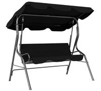 Outsunny Balancelle de Jardin 3 Places Toit imperméabilisé Inclinaison réglable Coussins Assise Dossier Noir