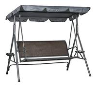 Balancelle de jardin Outsunny Acier 204x112x150cm Marron