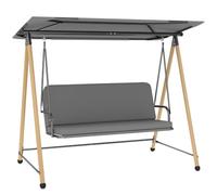 Balancelle de Jardin - Outsunny - 3 Places - Toit réglable et Coussin Épais Amovible - Cadre en Acier - 208x125x180cm - Gris