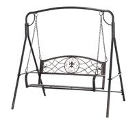 Outsunny Balancelle de Jardin Banc à Bascule pour le Jardin Balancelle Extérieure, Design Vintage, Finition en Laiton, 167 cm x123 cm x 175cm