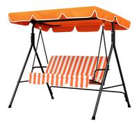 Outsunny Balancelle de jardin extérieure 3 places avec auvent réglable et cadre en acier 172x110x153 cm Orange