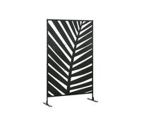 Outsunny Balcon Paroi De Séparation Visuelle Motif Feuilles De Bananier 122x198cm Acier Noir Pour Jardin Terrasse & Balcon Multicolore