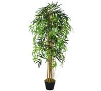 Outsunny Bambou Artificiel avec Vase pour Intérieur et Extérieur, Φ18x150cm