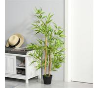 Outsunny Bambou Artificiel Hauteur 1,2 m 369 Feuilles denses réalistes Pot Inclus Noir avec Lichen Vert Description:Ajoutez une touche de vert dans votre salon, bureau, entrée, terrasse avec ce splend