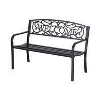 Outsunny Banc 2 Places de Jardin dim. 127L x 60l x 87H cm métal époxy anticorrosion Fonte Noir