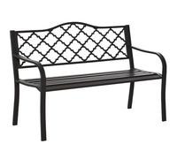 Outsunny Banc 3 places de jardin terrasse style rural chic 127L x 60l x 90H cm métal époxy anticorrosion fonte noir aosom france