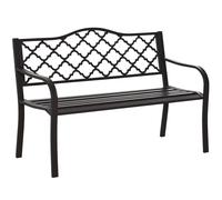 Outsunny Banc 3 places de jardin terrasse style rural chic 127L x 60l x 90H cm métal époxy anticorrosion fonte noir aosom france
