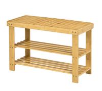 Outsunny Banc à Chaussures Bambou Écologique Rangement Design Naturel Aosom France
