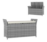 Outsunny Banc coffre de rangement extérieur en résine tressée 250L avec coussin amovible, pour jardin, balcon, blanc