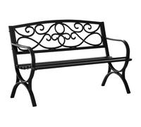 Outsunny - Banc de jardin 2 places - Acier - 128x58.5x 85cm - Noir