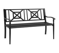 Outsunny - Banc de jardin 2 places - Acier - 128x62.5x81.5cm - Noir