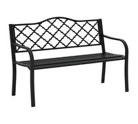 Outsunny Banc de jardin 2 places banc extšŠrieur jardin en fonte style antique avec accoudoirs et dossier, banquette extšŠrieure pour balcon terrasse patio všŠranda pelouse, 128 x 58,5 x 89 cm, noir