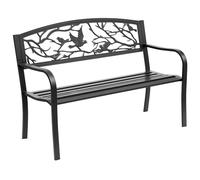 Outsunny - banc 3 places - Métal - 127x60x85cm - Noir