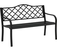 Outsunny Banc de jardin 2 places banc extšŠrieur jardin en fonte style antique avec accoudoirs et dossier, banquette extšŠrieure pour balcon terrasse patio všŠranda pelouse, 128 x 58,5 x 89 cm, noir