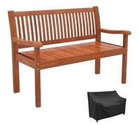 Outsunny Banc de Jardin 2 Places Bois Housse Imperméable Marron Clair | Banc Extérieur, Siège de Jardin, Dossier Ergonomique, Mobilier pour Terrasse, Balcon, Porch