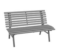 Outsunny Banc de Jardin 2 Places Dossier à Lattes 123L x 67l x 79H cm Gris | Banquette Extérieur, Assise, en Aluminium