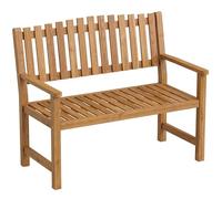 Outsunny Banc de Jardin 2 Places en Bois d'Acacia - Banquette de Terrasse Charge Max. 320kg - Mobilier pour Aménagement Robuste avec Accoudoirs, Design à Lattes Ergonomique, Finition Huilée Naturelle