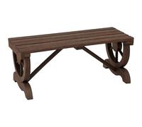 Outsunny Banc de Jardin Banc en Bois avec siège à Lattes, Roue décorative, Banquette de Jardin 2 Places Structure renforcée Stable, Banquette extérieure Patio terrasse Balcon arrière-Cour, Marron