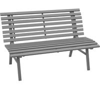 Outsunny Banc de jardin banquette extšŠrieur 2 Places Assise Dossier š€ Lattes, en aluminium, dim. 123L x 67l x 79H cm, gris