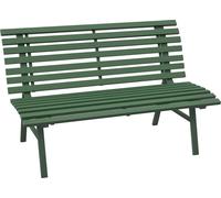 Outsunny Banc de jardin banquette extšŠrieur 2 Places Assise Dossier š€ Lattes, en aluminium, dim. 123L x 67l x 79H cm, vert