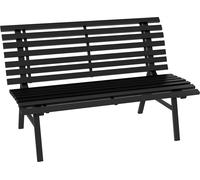 Outsunny Banc de jardin banquette extšŠrieur 2 Places Assise Dossier š€ Lattes, en aluminium, dim. 123L x 67l x 79H cm, noir