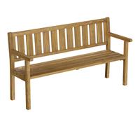 Outsunny Banc de Jardin en Bois de 167 cm, Banc Extérieur 3 Places avec Dossier et Accoudoirs pour Patio, Véranda, Jardin, Balcon, Teck