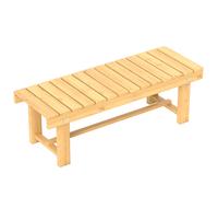 Outsunny Banc de jardin en bois extérieur intérieur banquette 2 places terrasse balcon entrée bois de sapin 110 x 38 x 35 cm bois naturel