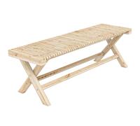 Outsunny Banc de Jardin en Bois massif, Banquette de Jardin avec Assise à Lattes Effet Bois, 140 x 40 x 43 cm, Bois Naturel