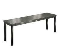 Outsunny Banc de Jardin en Métal, Banc d'extérieur 2 Places avec Assise à Lattes Effet Bois, sans Dossier, Banquette de Jardin Cadre Acier pour Patio, Balcon, Parc, Capacité 240 kg, 130x34x43cm, Gris