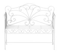 Outsunny Banc de Jardin Parc Banquette Bank Mobilier de Jardin 2 Places en Métal Blanc