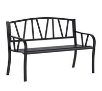 Outsunny Banc Jardin 2 Places métal Massif terrasse Dossier déco | Canapé d'amour, mobilier extérieur, chaise familiale, accoudoir ergonomique