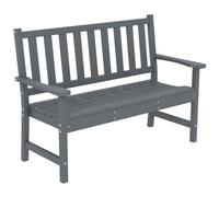 Outsunny Banc Jardin 2 Places Plastique HDPE antintempéries Gris | Avec accoudoirs et dossier, mobilier d'extérieur étanche, effet bois, jardin patio balcon porche
