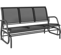 Outsunny Banc š€ Bascule de Jardin 3 Places Design Contemporain Grand Confort accoudoirs Assise et Dossier Ergonomique Acier textilššne Noir