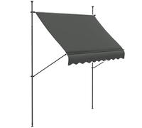 Outsunny Banne Autoportant Manuel Balcon 2,5L x 1,2l x 2,1-3H m Gris Foncé