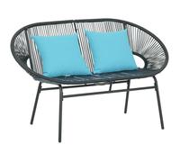 Outsunny - Banquette de jardin - Acier - 132x72x83cm - Noir