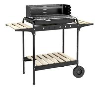 Outsunny Barbecue š€ charbon BBQ grill sur pied avec gril ršŠglable 2 roues et 3 šŠtagššres ršŠcupšŠrateur de cendres 103 x 47 x 95 cm noir