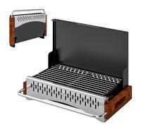 Outsunny Barbecue à charbon pliable Barbecue portable 50,5x34x33 cm avec bac à charbon amovible pour camping pique-nique noir