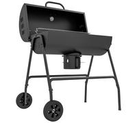 Outsunny Barbecue au charbon de bois BBQ avec couvercle, grille et thermomètre, avec roues, poignée, 95 x 71,5 x 102 cm, noir